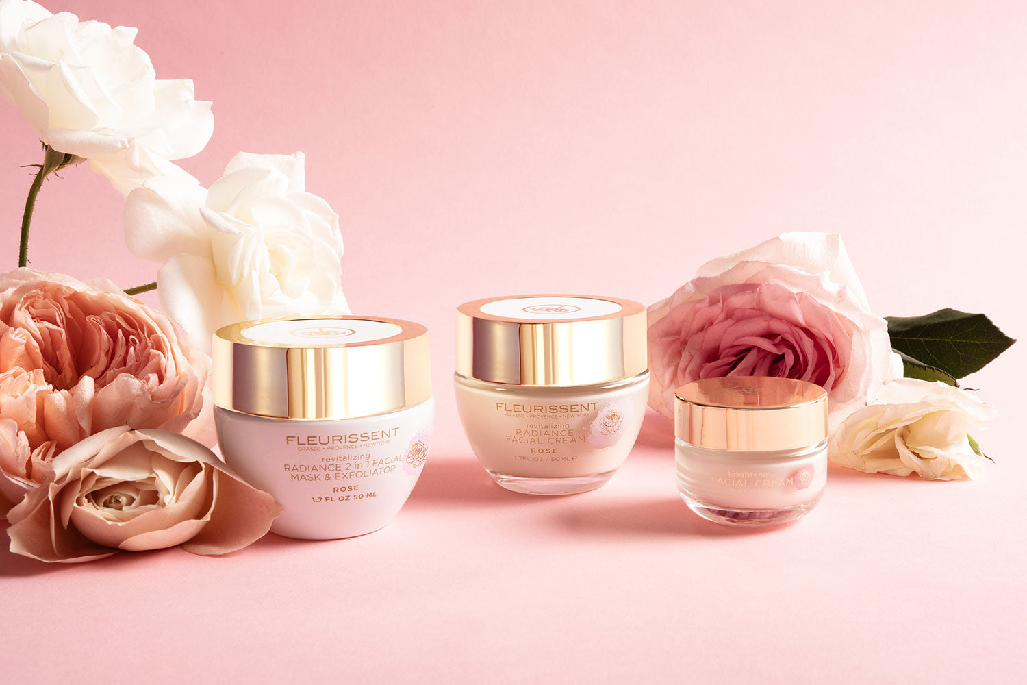 rose face cream and floral skincare