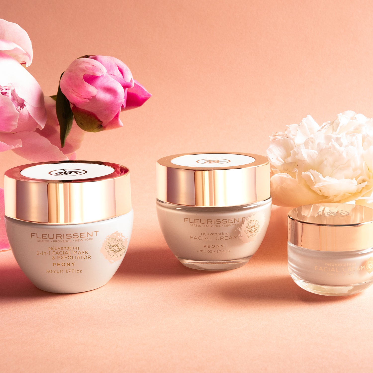 Rejuvenating Peony 2-in-1 Facial Mask & Exfoliator + Facial Cream Duo