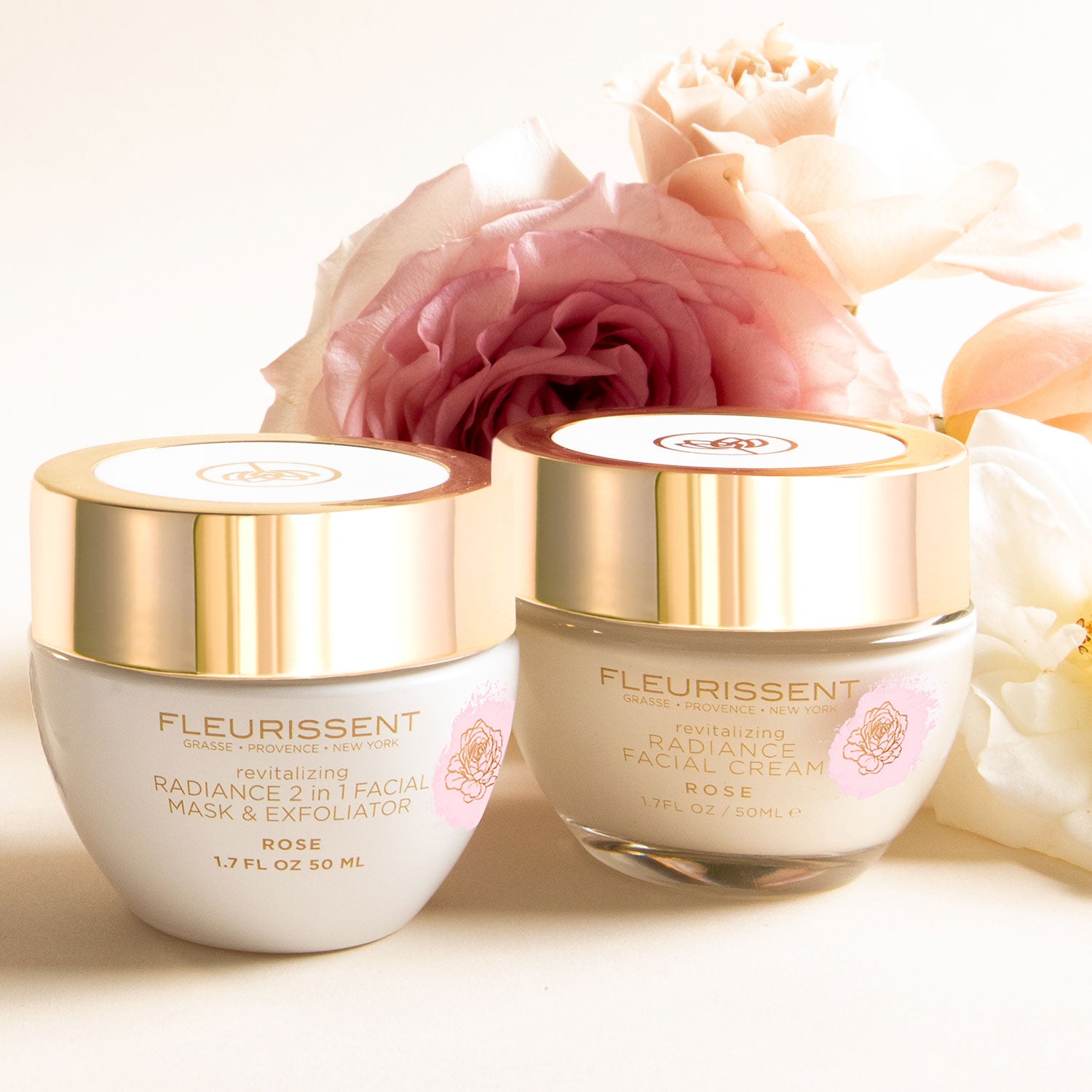 Revitalizing Rose Facial Cream + 2-in-1 Exfoliating Face Mask Duo