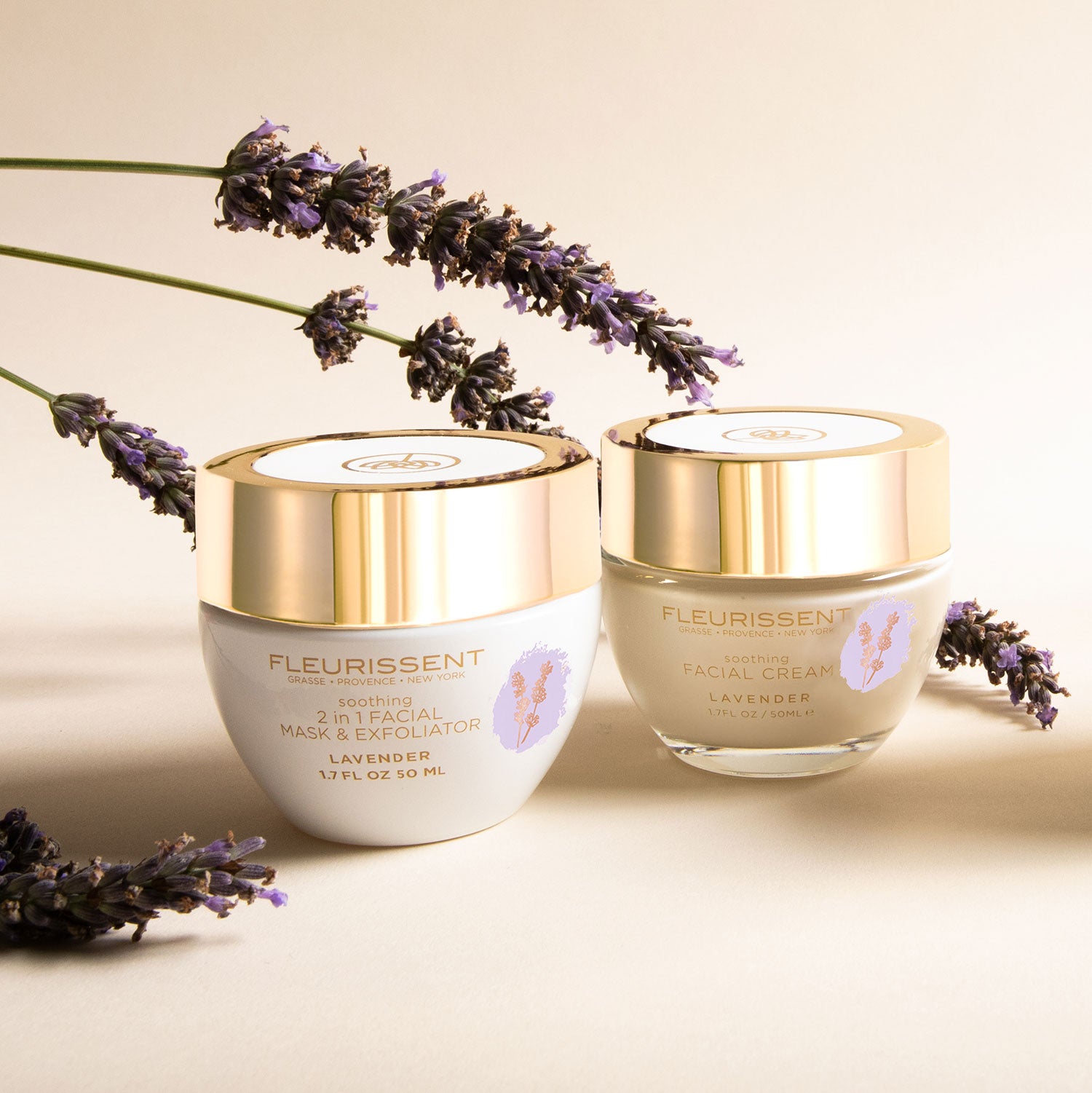 Soothing Lavender Moisturizer + 2-in-1 Exfoliating Face Mask Duo